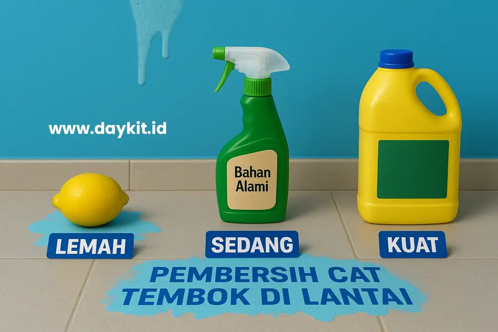 pembersih cat tembok di lantai