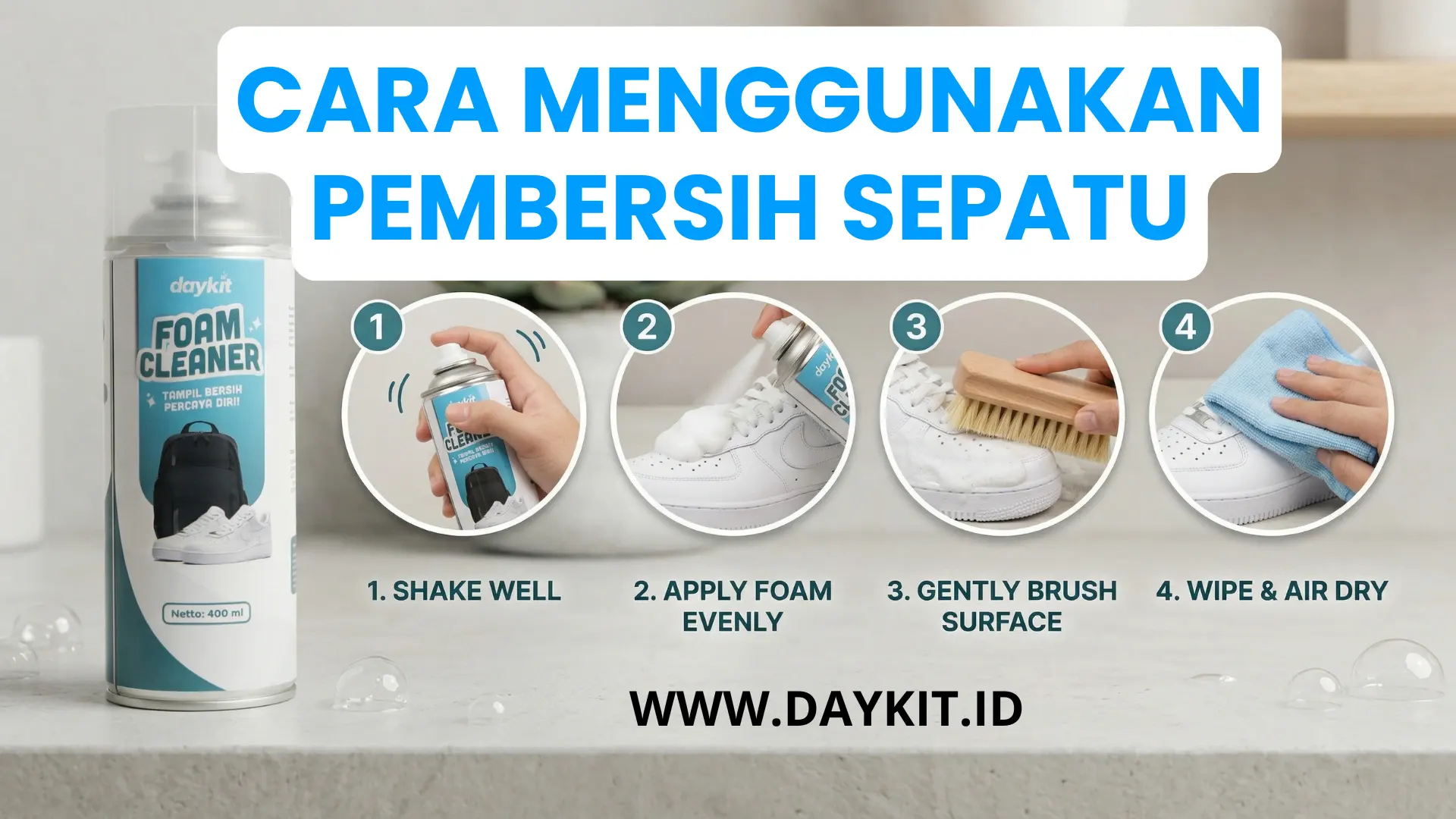 cara menggunakan pembersih sepatu