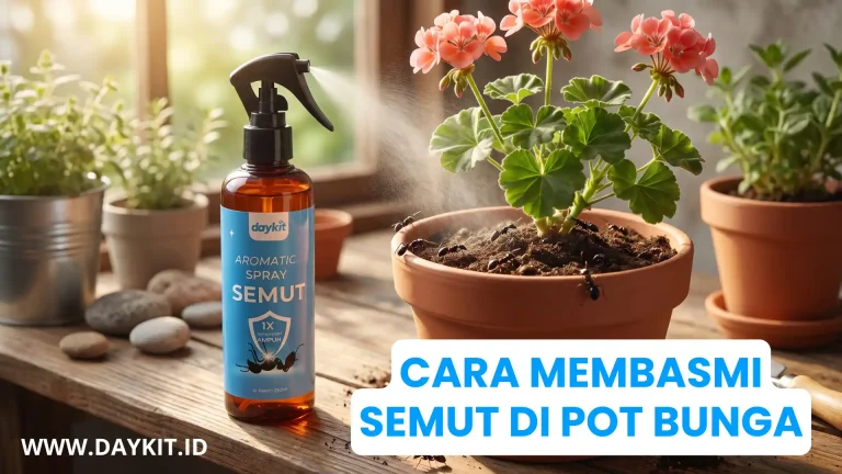 cara membasmi semut di pot bunga
